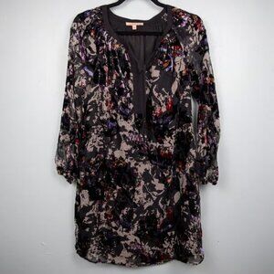 Gibson Latimer abstract print burnout velvet shift dress-XS